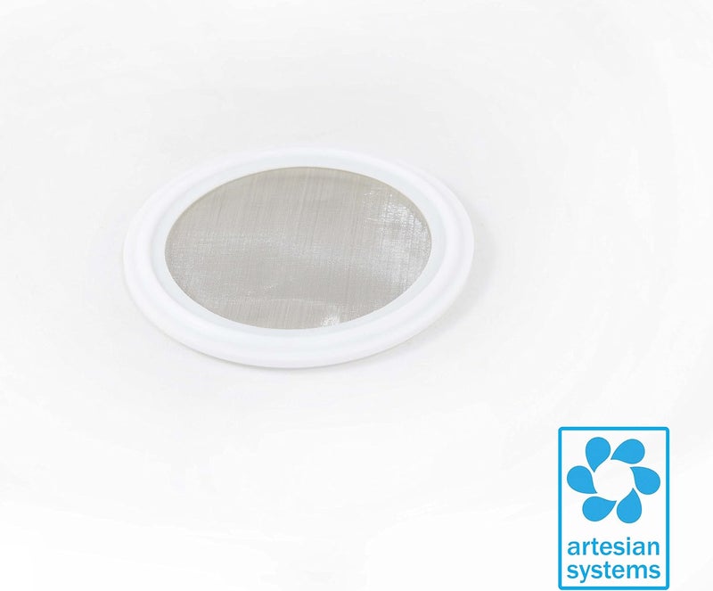ARTESIAN SYSTEMS 4" Tri Clamp (Teflon) PTFE Screen Filter Gasket 316L 100Uf Micron Screen Stainless Steel Pharmaceutical Grade Filter Mesh. PTFE Inverted Envelope with Floating Stainless Mesh! with FDA Certification - Image 3